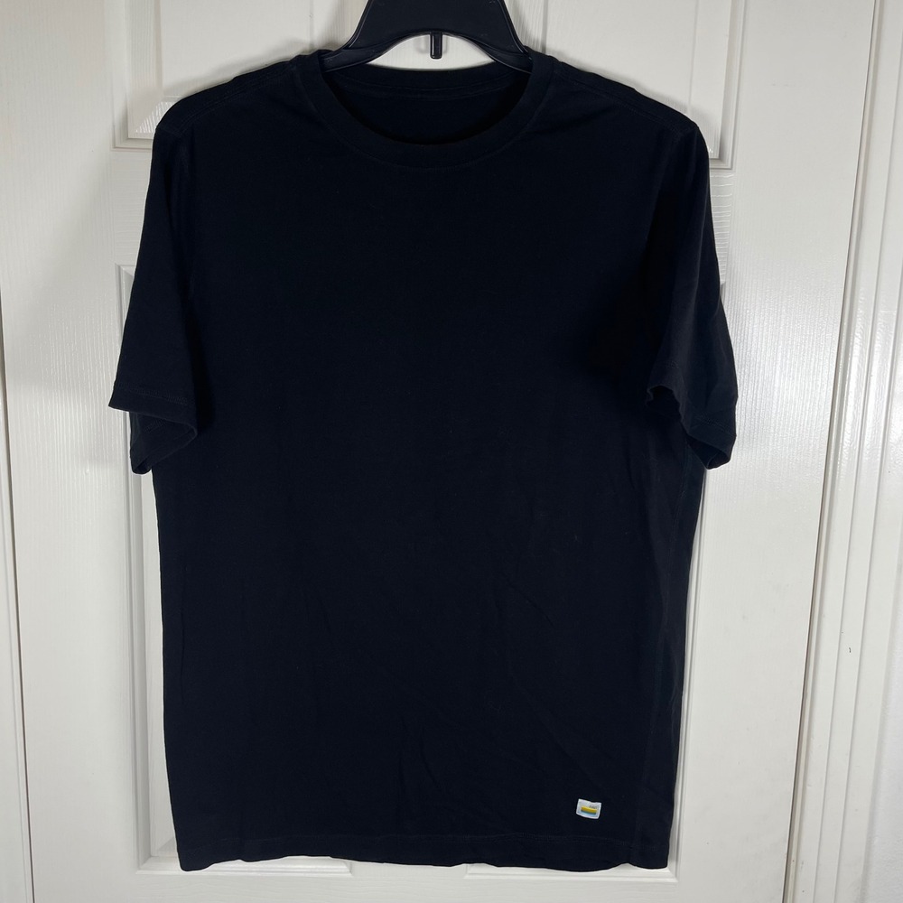 Vuori Mens Strato Tech Tee Performance Crew Neck Short Sleeve T-Shirt Black - Picture 2 of 7
